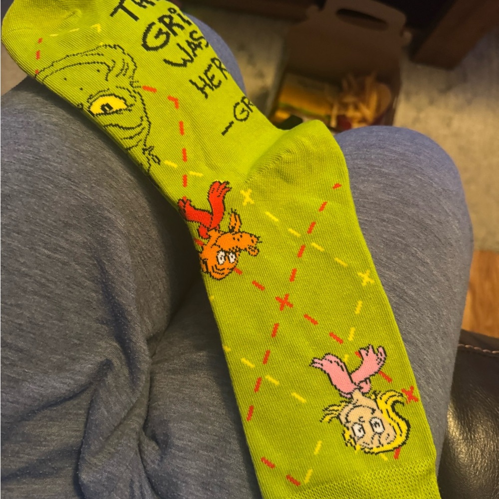 Dr. Seuss Lime Green Character Socks